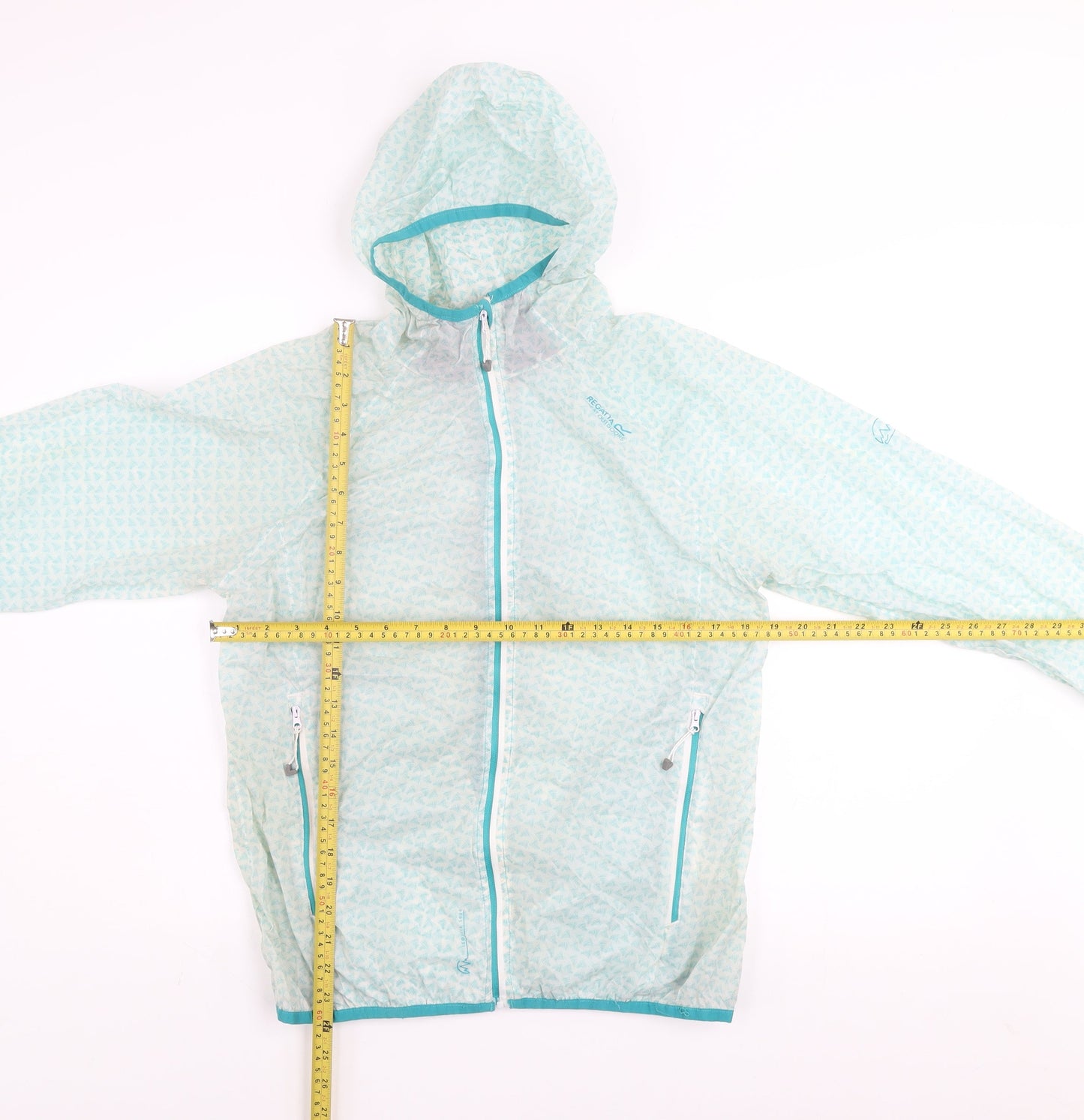 Regatta Womens Blue Lightweight Hooded Windbreaker Jacket UK 12