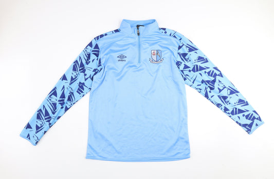 Umbro Men's Blue Long Sleeve 1/4 Zip Sports Sweatshirt Size L