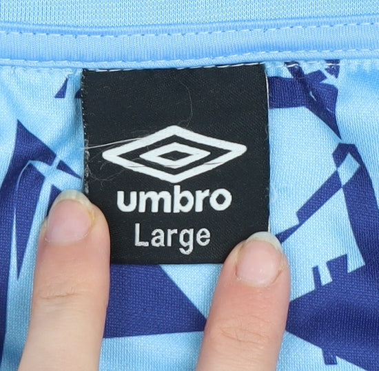 Umbro Men's Blue Long Sleeve 1/4 Zip Sports Sweatshirt Size L