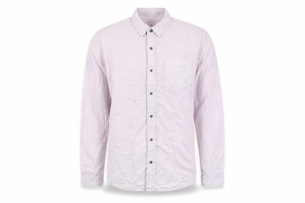 River Island Men's Pink Long Sleeve Cotton Button-Up Shirt Size L