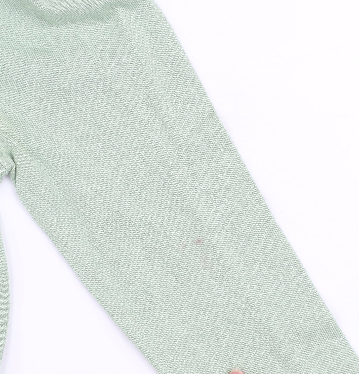 Stradivarius Women’s Green High Neck Puff Sleeve Knit Jumper Size 8