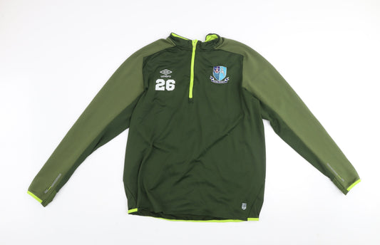 Umbro Men's Green 1/4 Zip Athletic Sweatshirt Size L