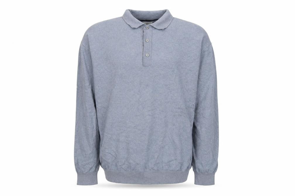 Next Men's Blue Collared Henley Cotton Blend Jumper XL