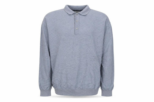 Next Men's Blue Collared Henley Cotton Blend Jumper XL