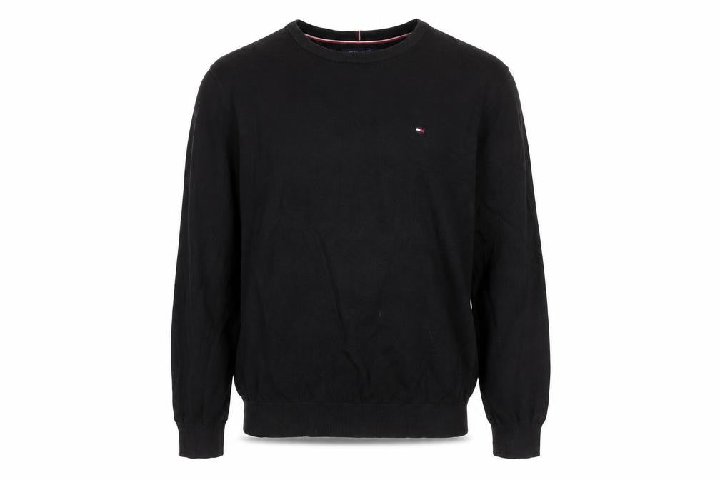 Tommy Hilfiger Men’s Black XL Cotton Crew Neck Pullover Jumper