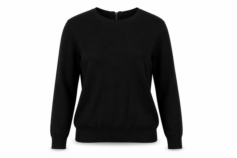 Savida Womens Black Size 10 Crew Neck Button Detail Jumper