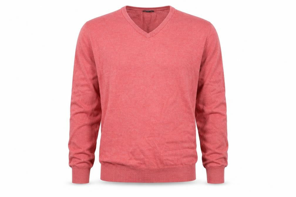 J.Crew Men’s Pink V-Neck Cotton Jumper Size M Classic Knit Pullover