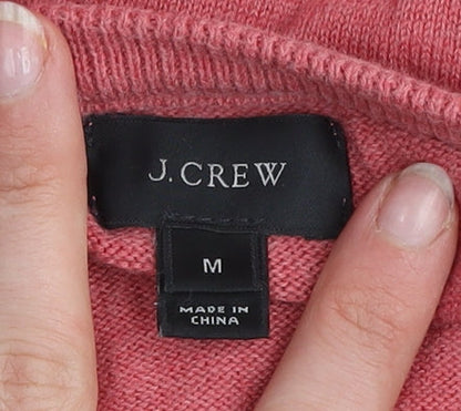 J.Crew Men’s Pink V-Neck Cotton Jumper Size M Classic Knit Pullover