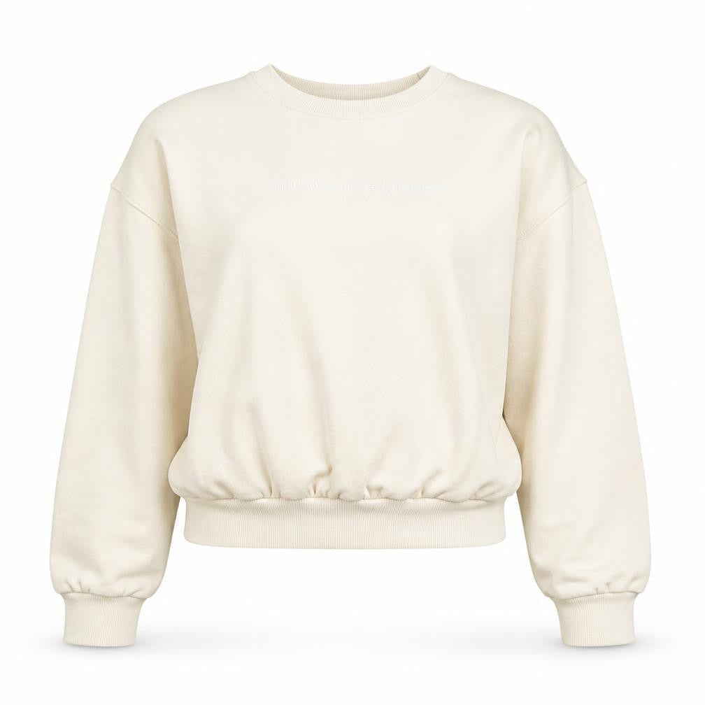 DIVIDED Women Beige XS Pullover Crew Neck Sweatshirt