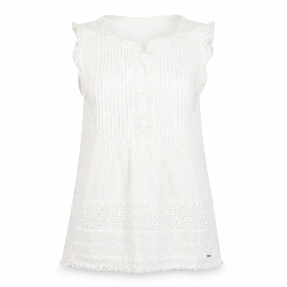 Tommy Hilfiger Women’s White Cotton Sleeveless Tunic Blouse 2XS