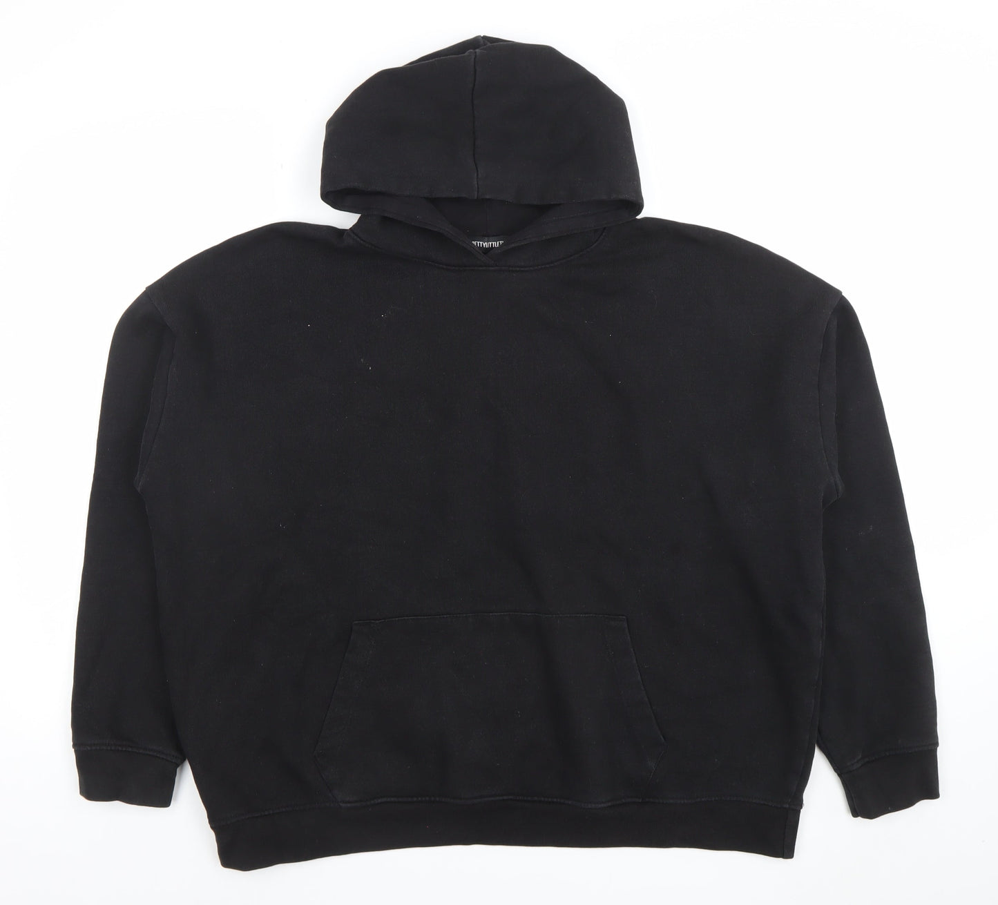 PrettyLittleThing Men's Black Pullover Hoodie M Sports Logo Fleece