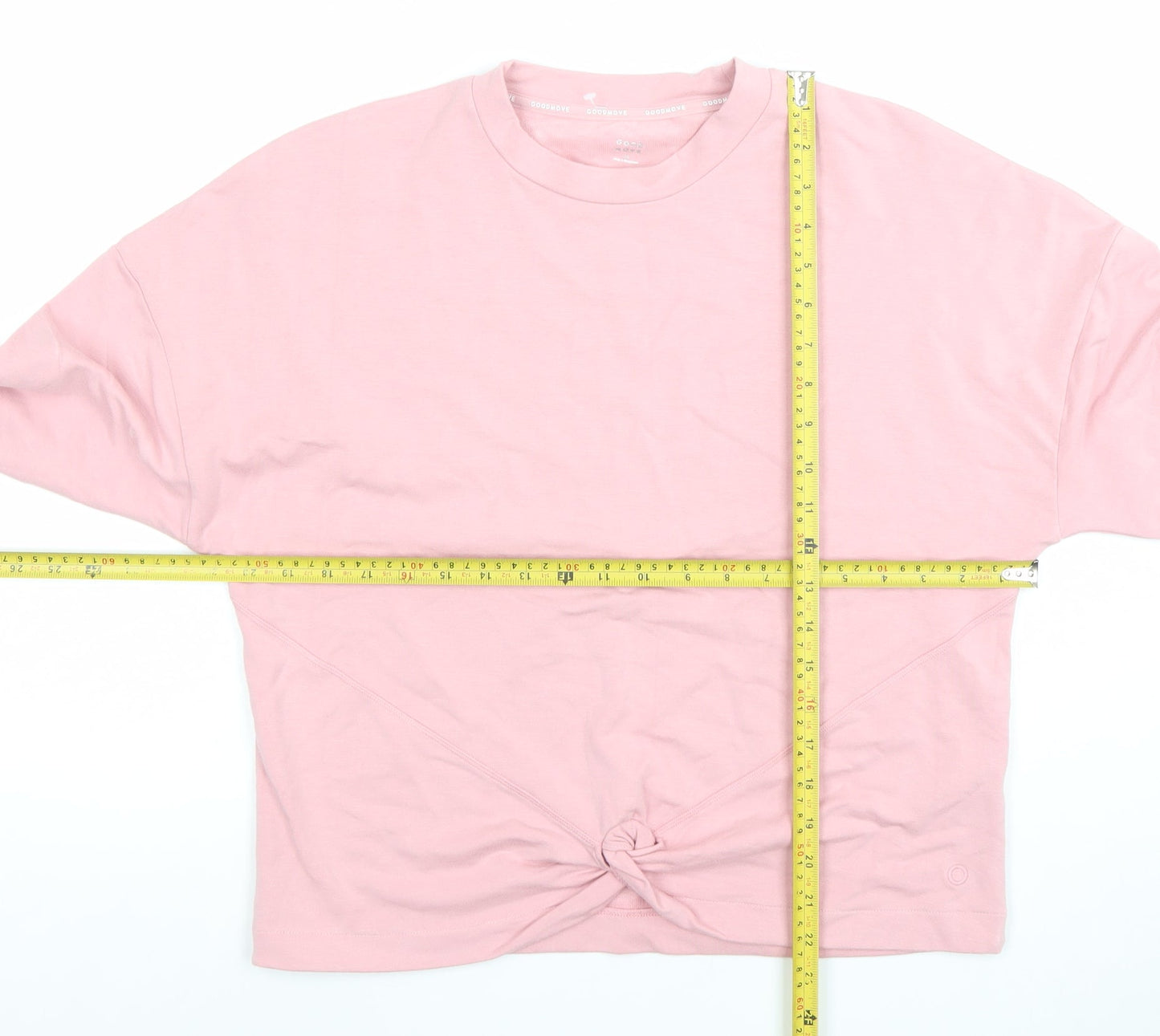 Goodmove Women Pink Crew Neck Long Sleeve Cotton Sweatshirt Size 10