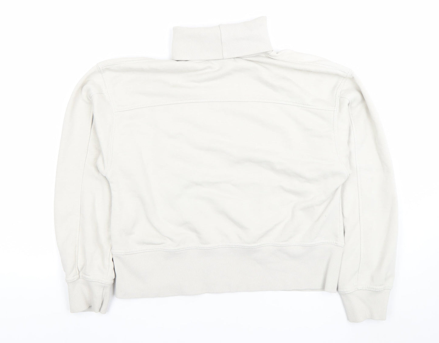 Zara Women Beige High Neck Pullover Sweatshirt Size S