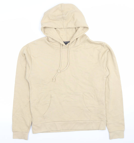 Topshop Women Beige Pullover Hoodie UK 6 Cotton Blend Casual