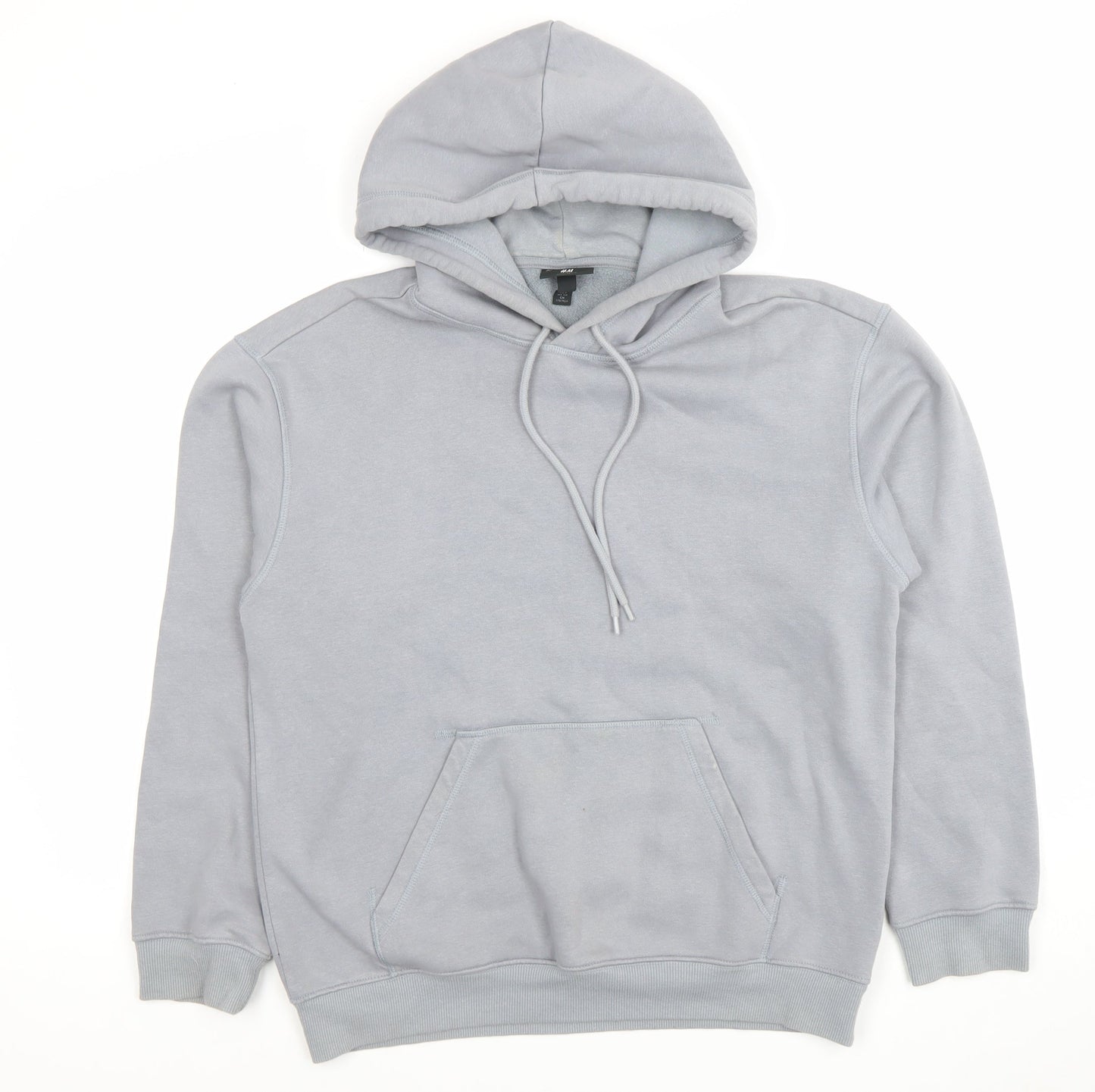 H&M Men's Grey Relaxed Fit Pullover Hoodie Size S