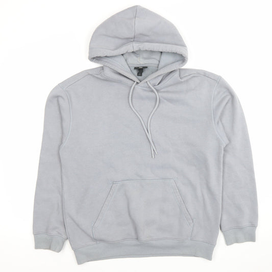 H&M Men's Grey Relaxed Fit Pullover Hoodie Size S