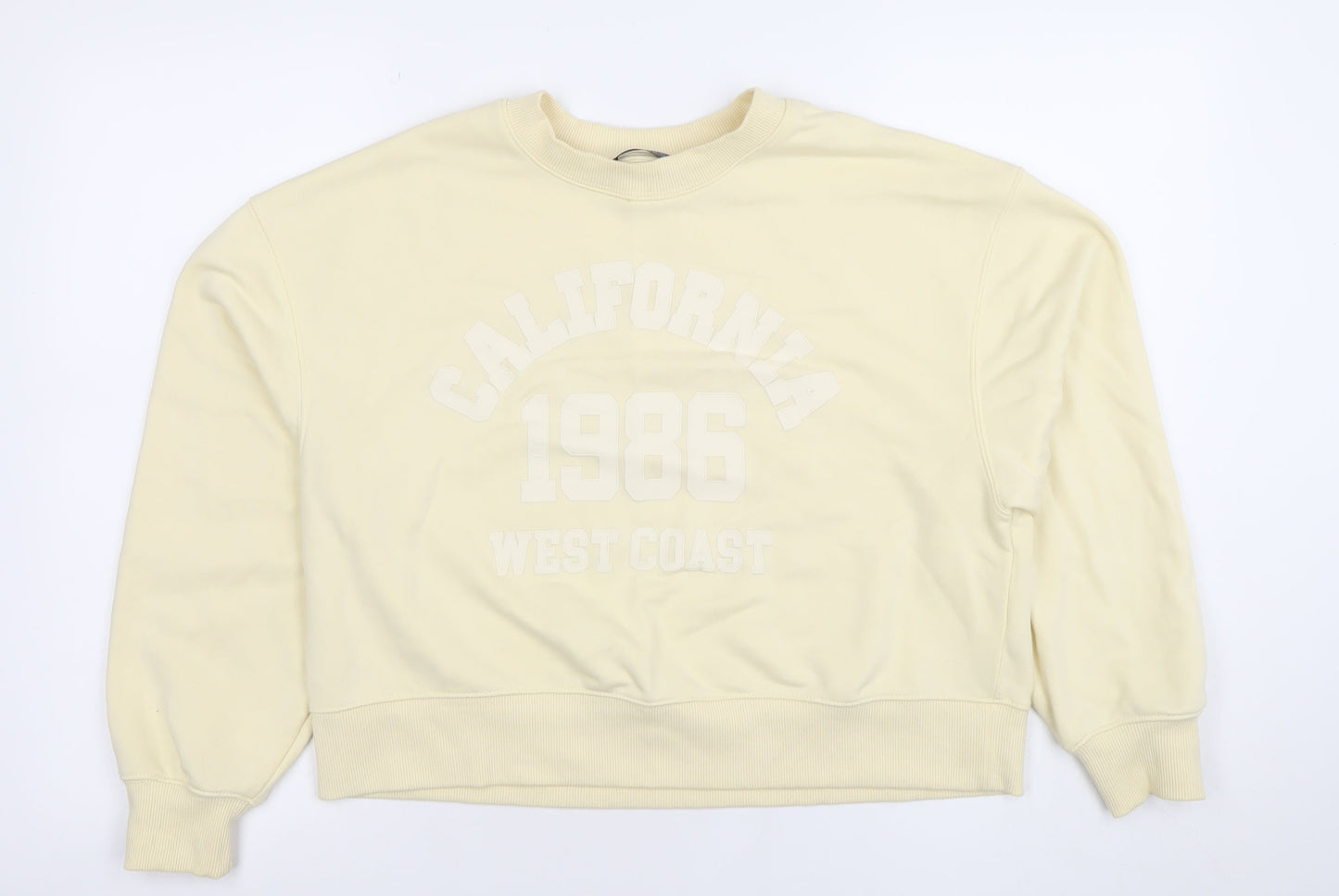 Dunnes Women Beige California 1986 Crew Neck Sweatshirt Size S