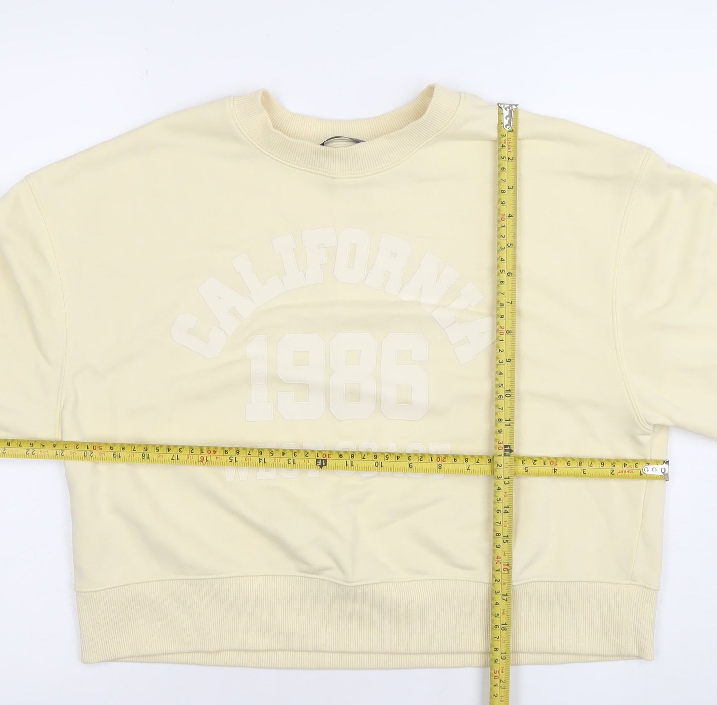 Dunnes Women Beige California 1986 Crew Neck Sweatshirt Size S