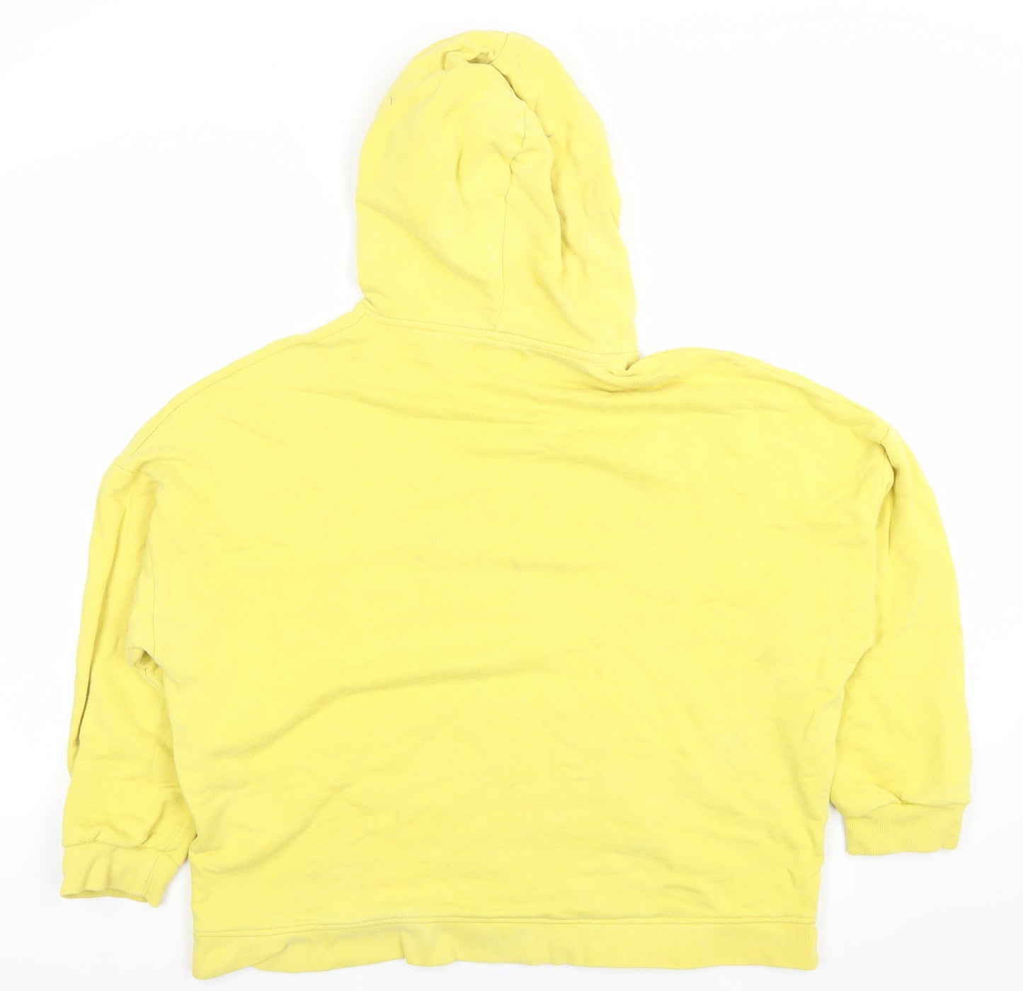 Pull&Bear Womens Yellow Cotton Pullover Hoodie Size 12 M