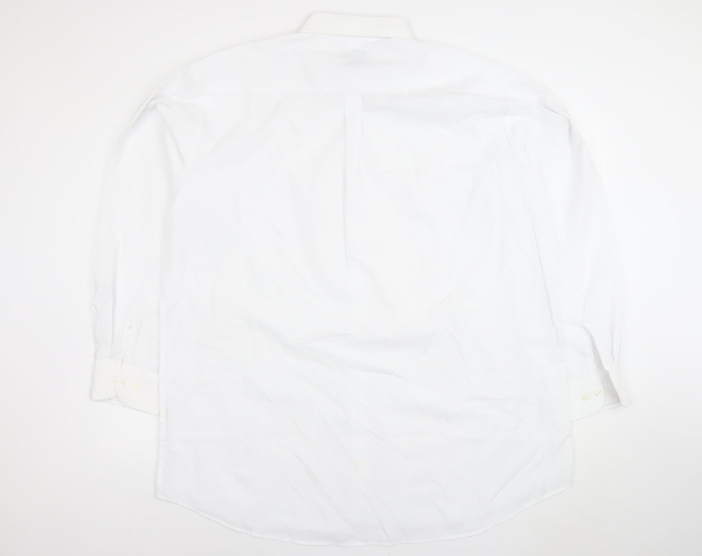 Roundtree & Yorke Men's White 46 Regular Fit Long Sleeve Dress Shirt