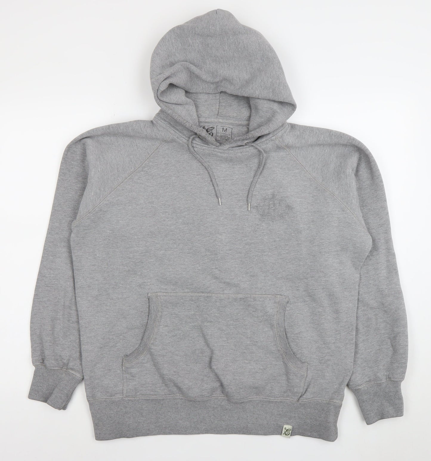 Men’s Grey Pullover Hoodie M Regular Fit Cotton Blend Graphic Print
