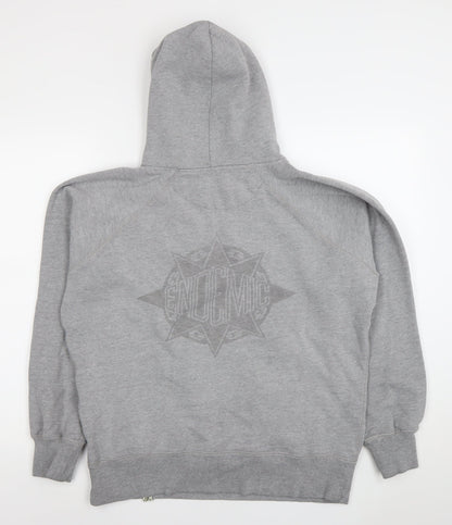 Men’s Grey Pullover Hoodie M Regular Fit Cotton Blend Graphic Print
