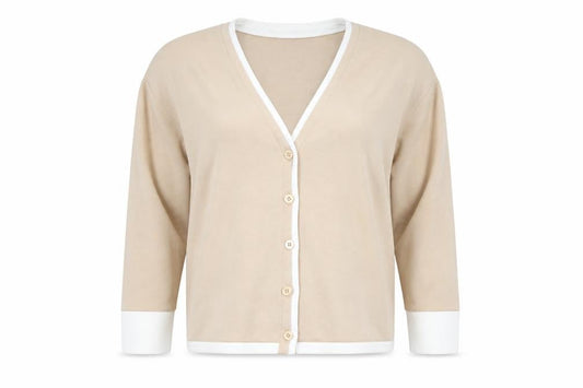 Paul Costelloe Living Women's Beige V-Neck Cardigan S