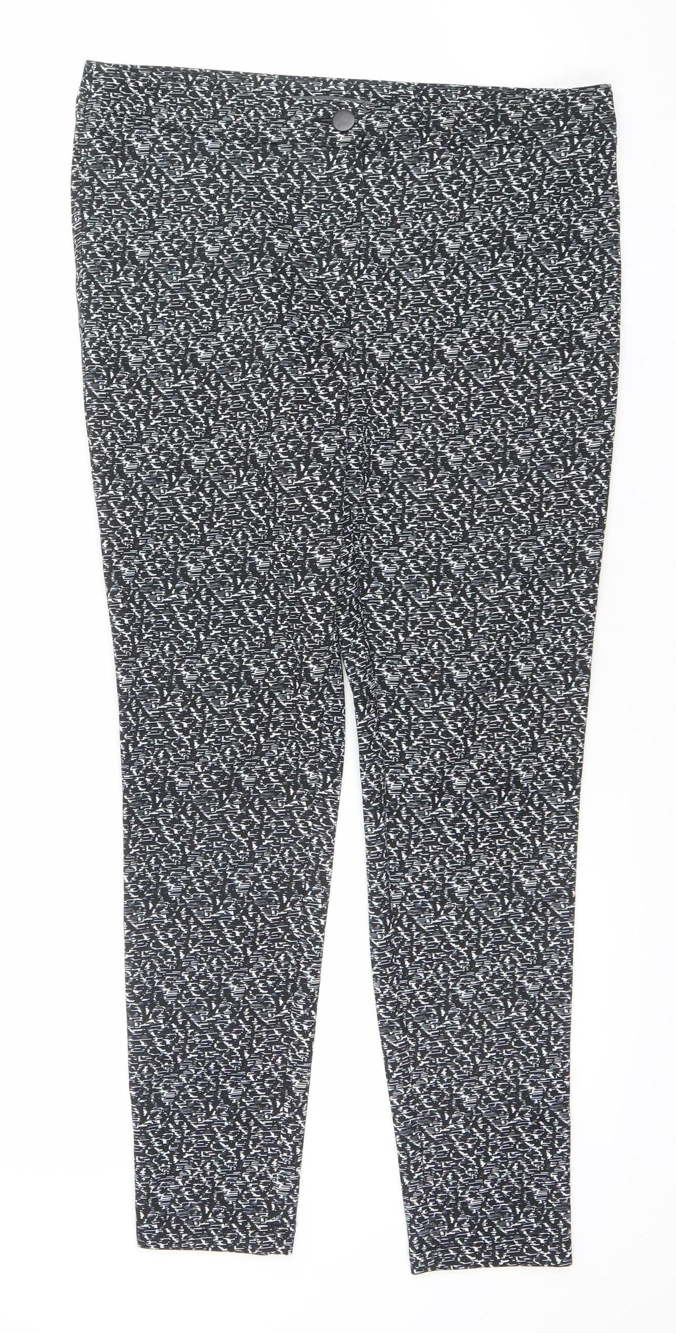 Atmosphere Women Black & White Pattern Leggings Size 12 Polyester Elastane