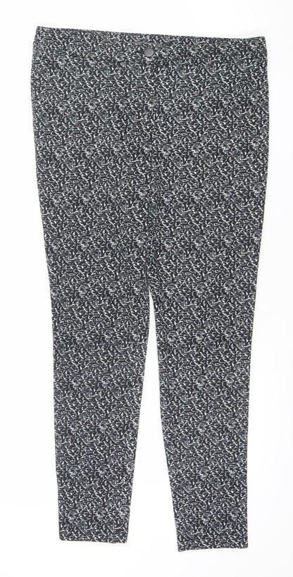 Atmosphere Women Black & White Pattern Leggings Size 12 Polyester Elastane