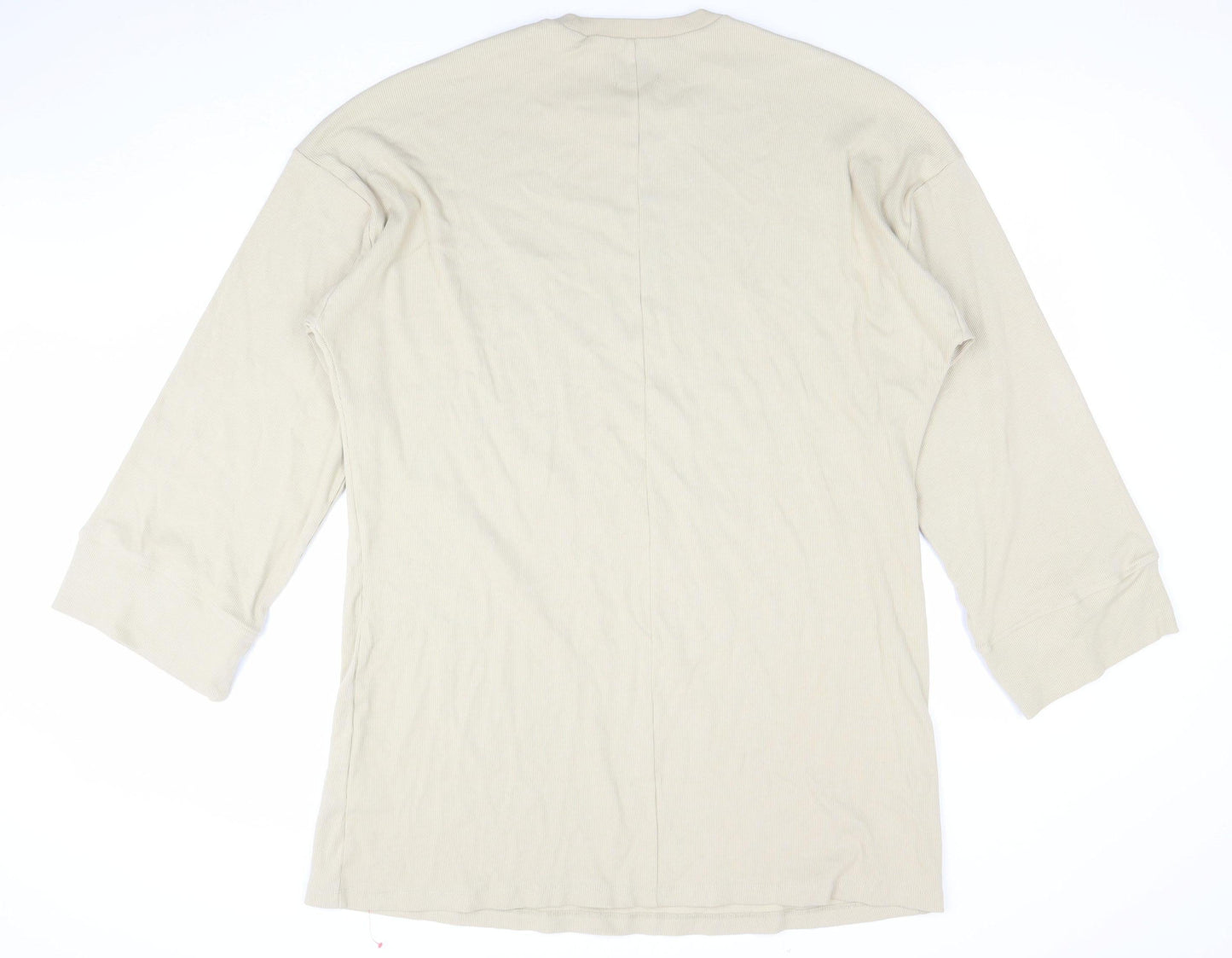 ASOS Women Beige 3/4 Sleeve Cotton Stretch T-Shirt Dress Size 14