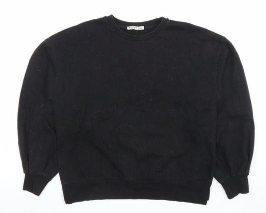 Stradivarius Women Black Size S Pullover Sweatshirt