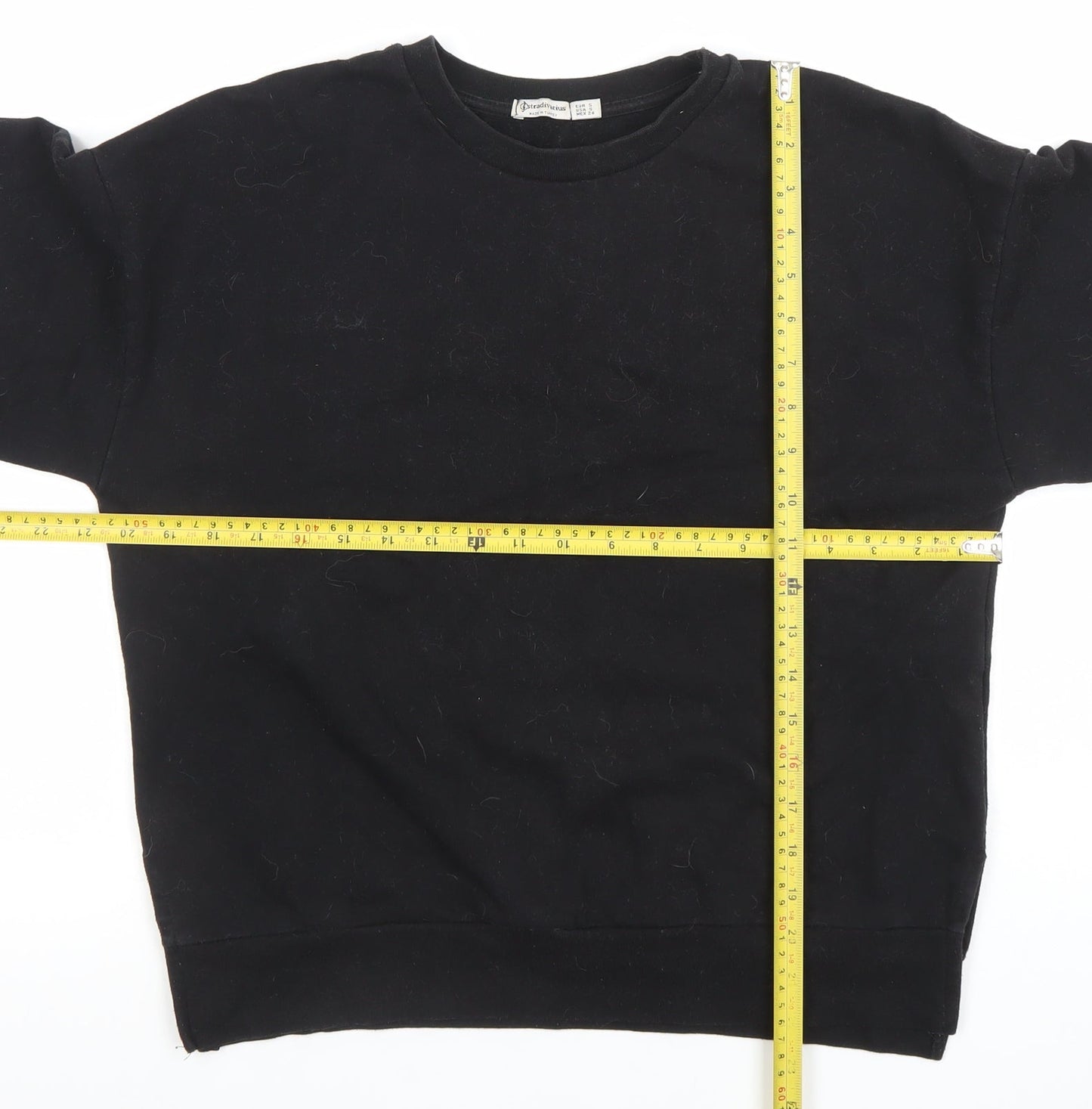 Stradivarius Women Black Size S Pullover Sweatshirt