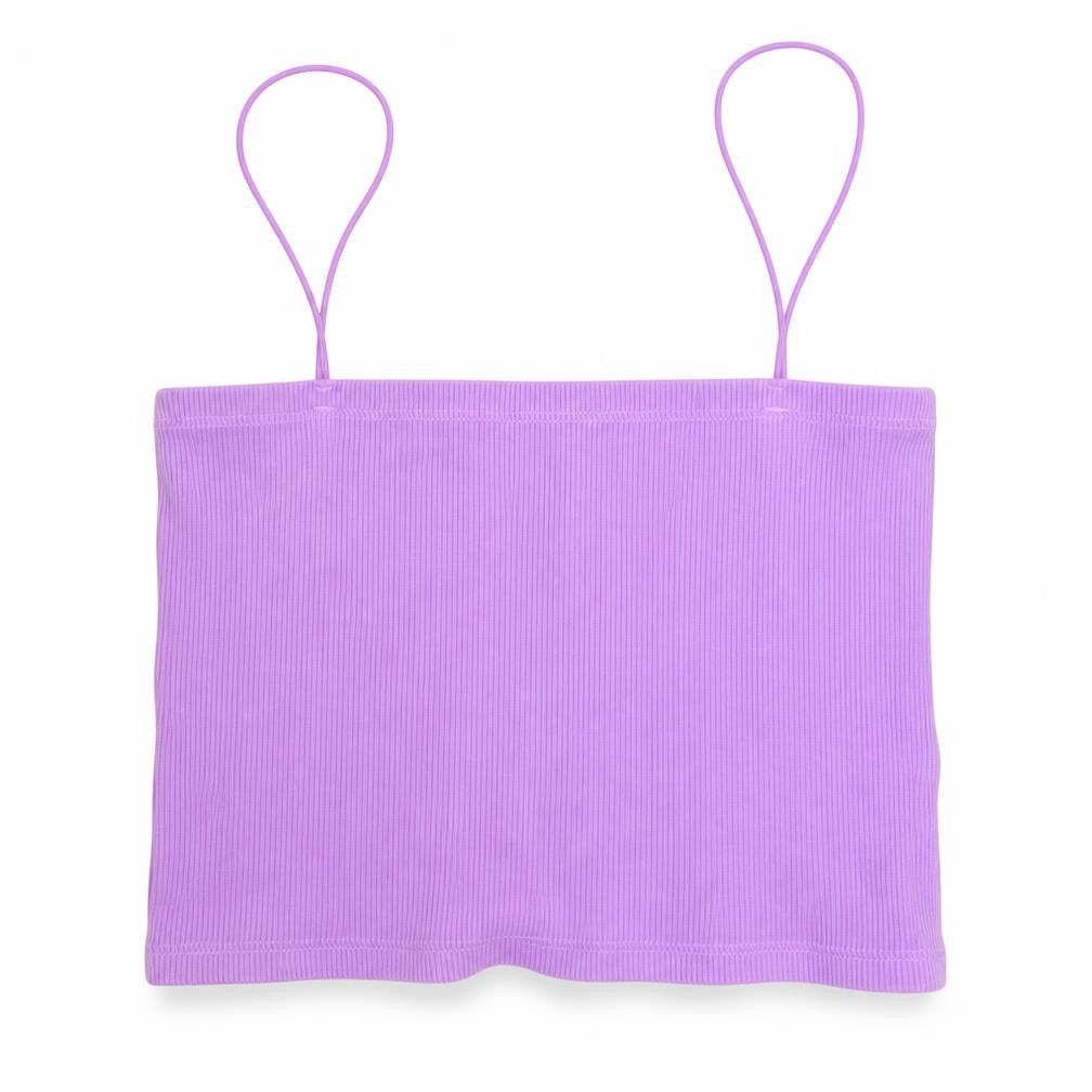 Zara Women Purple Ribbed Camisole Tank Top Size L