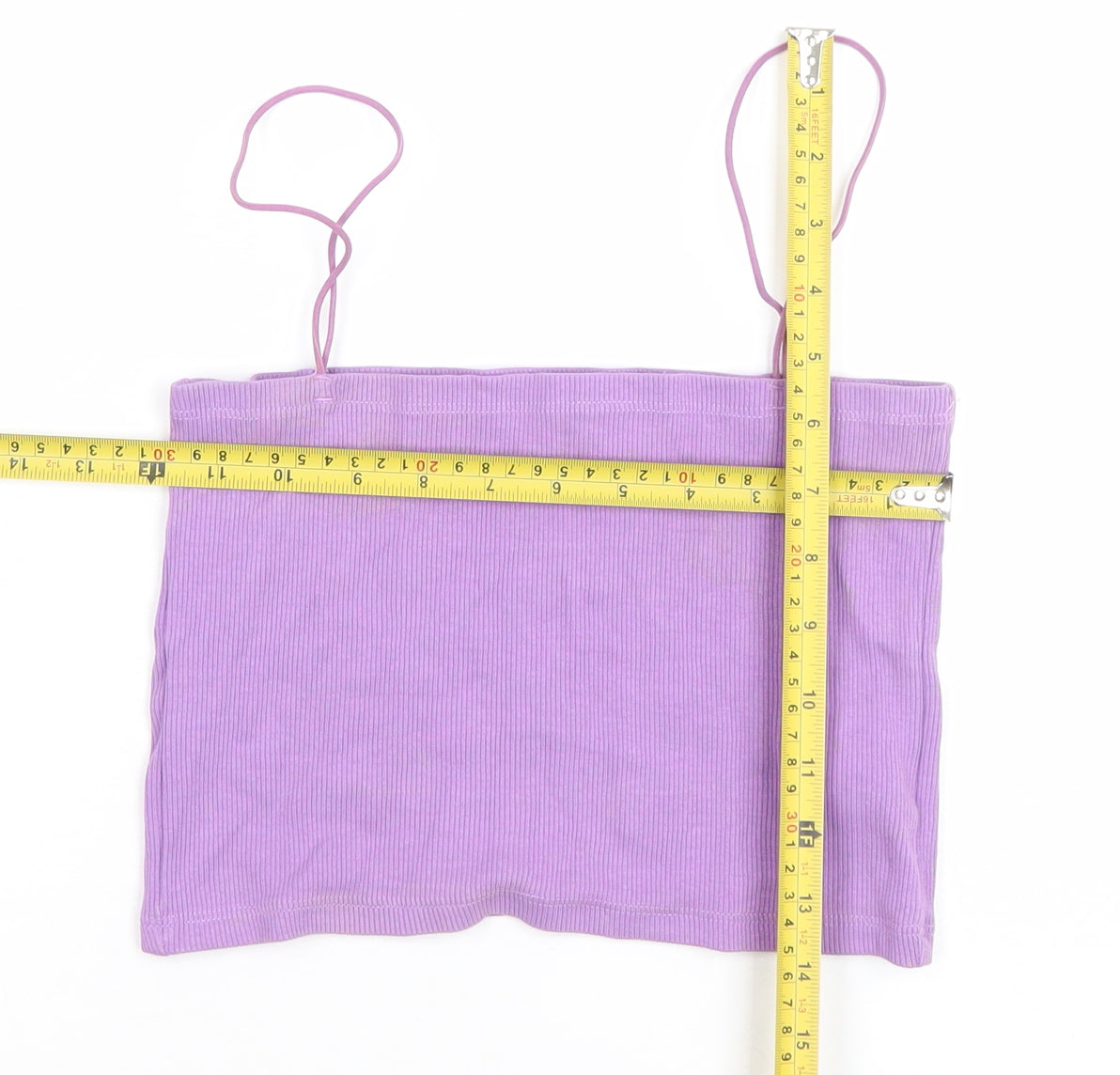 ZARA Women Purple Ribbed Camisole Tank Top Size L