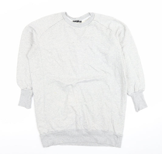 ZARA Women Grey Long Sleeve Pullover Sweatshirt Size 8