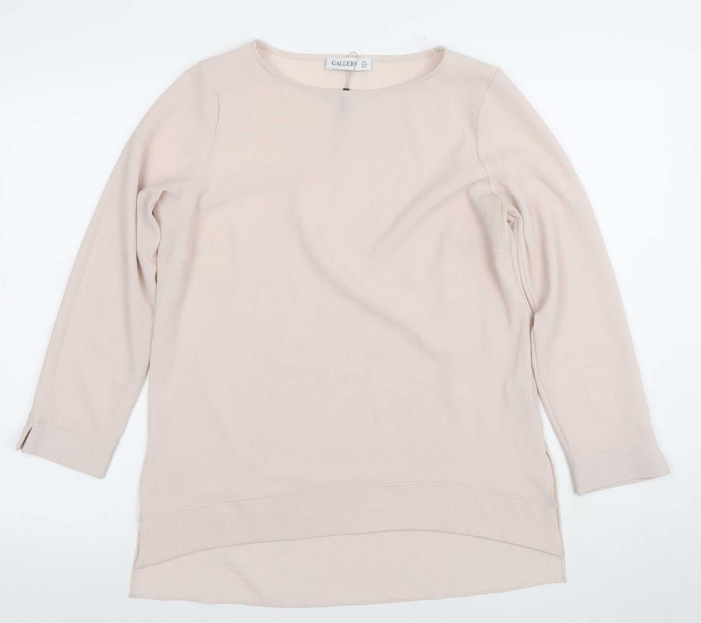 Gallery Women’s Beige Long Sleeve Basic Blouse Size S
