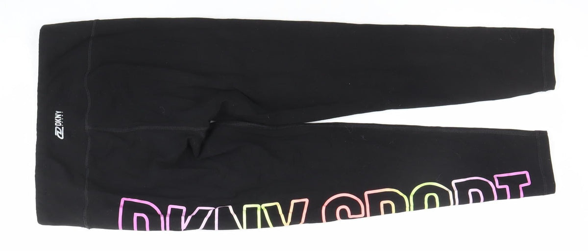 DKNY Sport Girls Black S Leggings Stretch Activewear Trousers