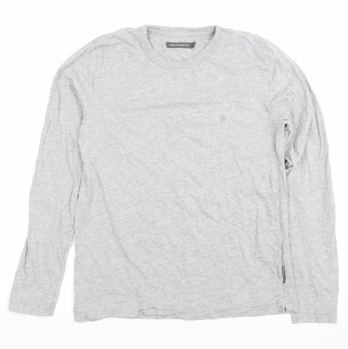 French Connection Men's Grey Long Sleeve Crew Neck T-Shirt Size M