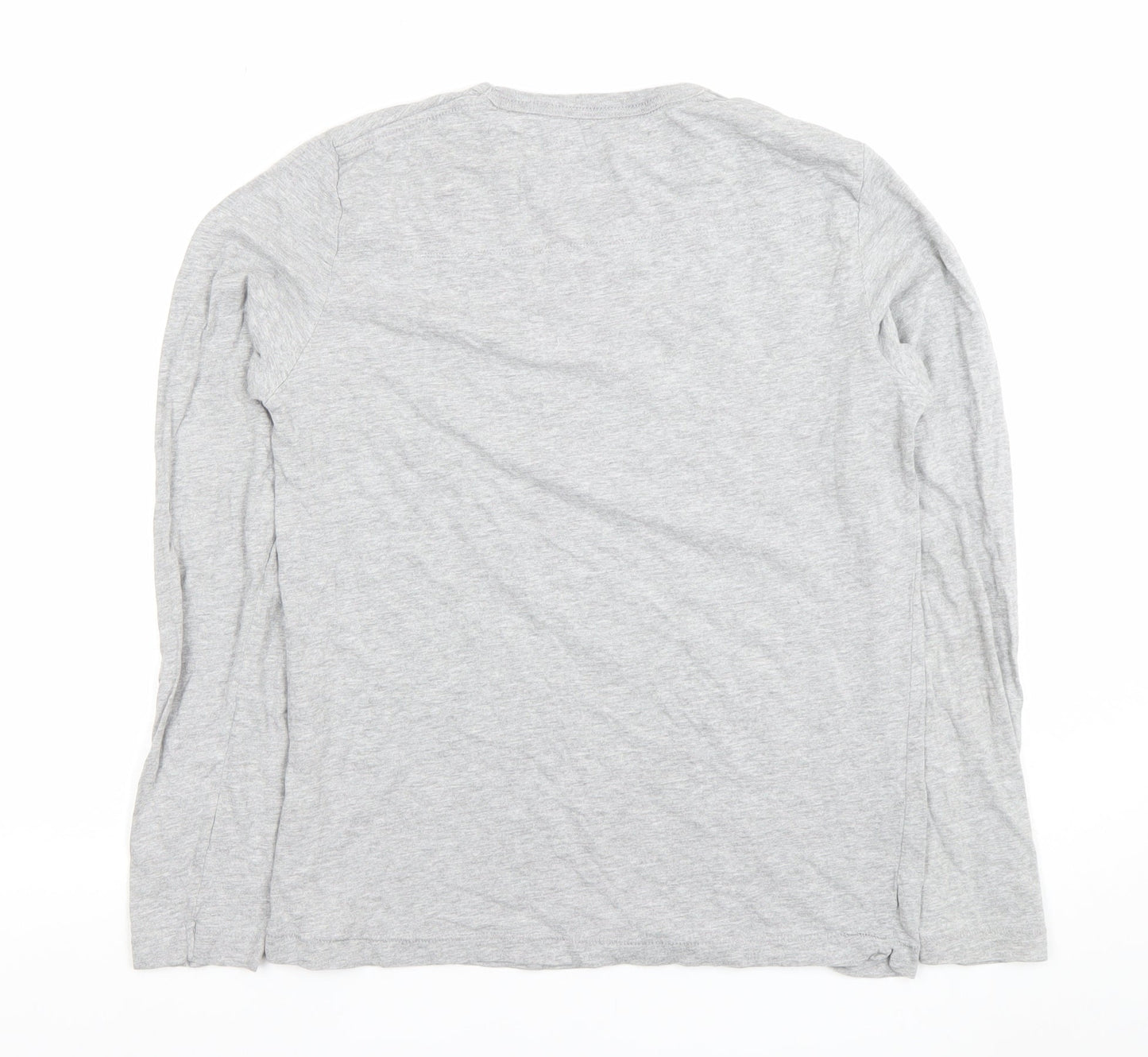 French Connection Men's Grey Long Sleeve Crew Neck T-Shirt Size M