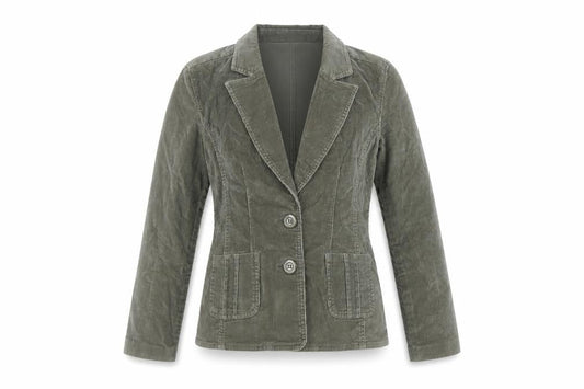 Foxhole Women’s Beige Corduroy Blazer Size 8 Two-Button Jacket