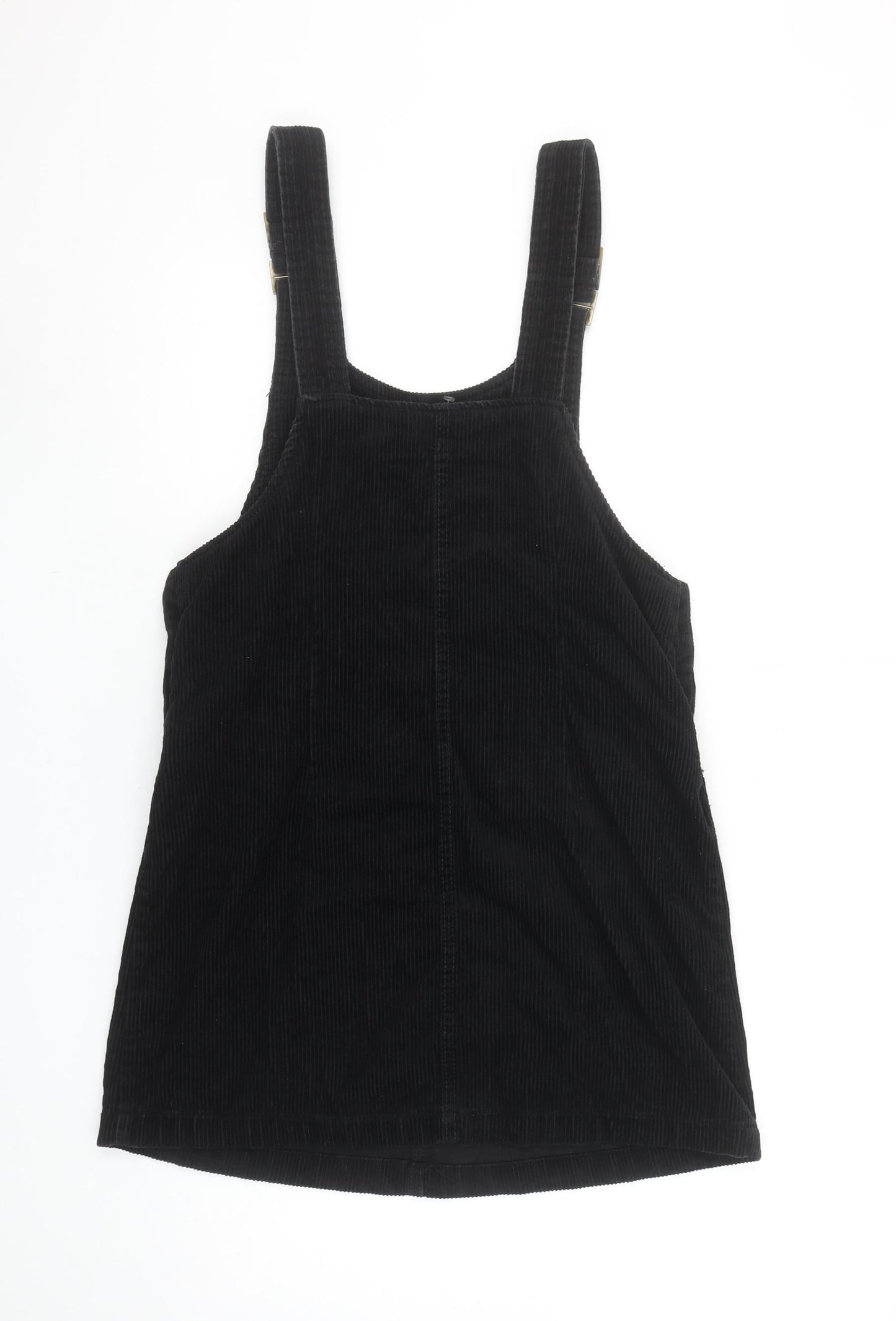 Denim Co. Women Black Corduroy Pinafore Dress Size 8 Adjustable Straps
