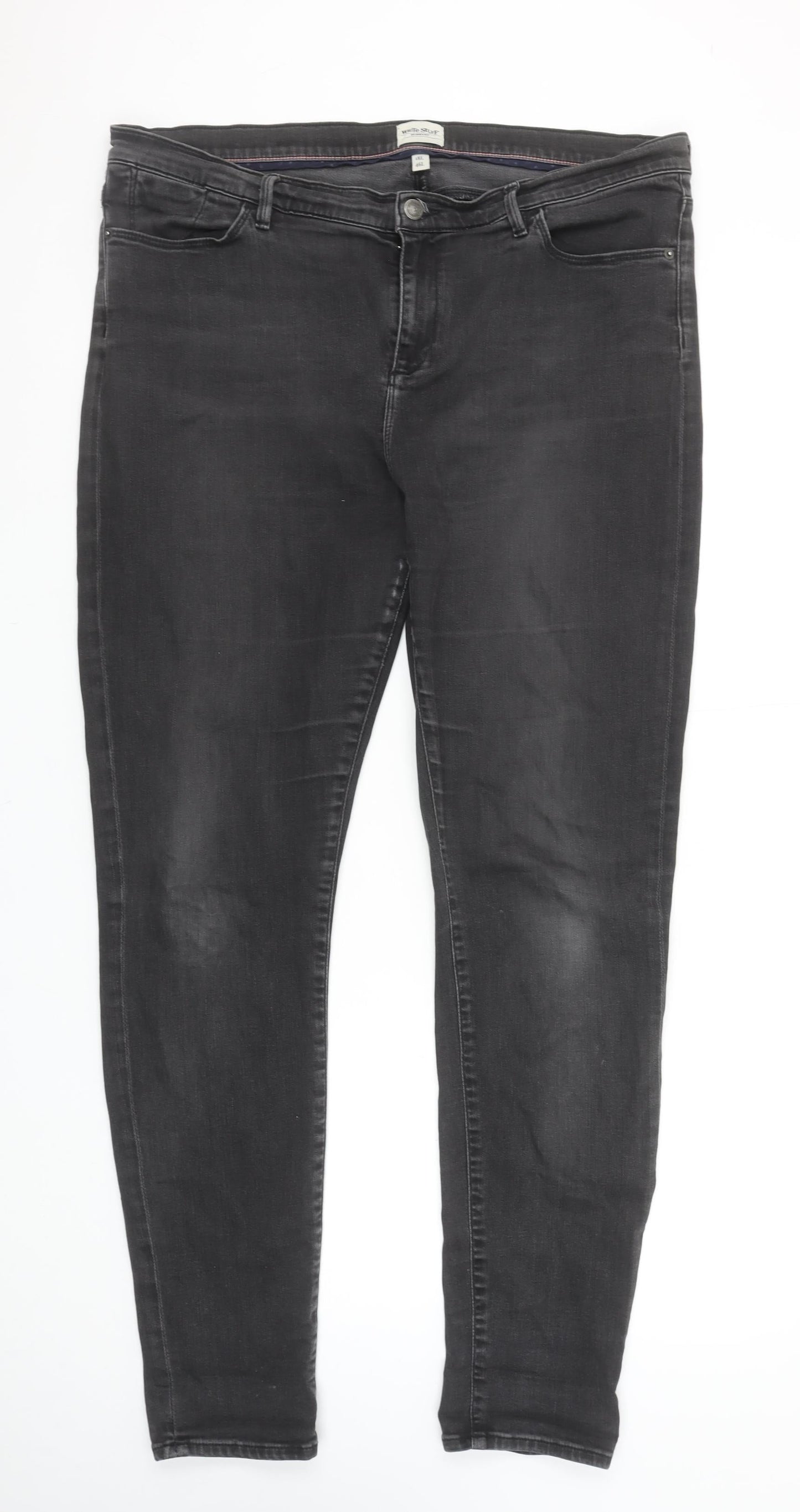 White Stuff Women's Black Skinny Jeans Size 18L Tall Stretch Denim