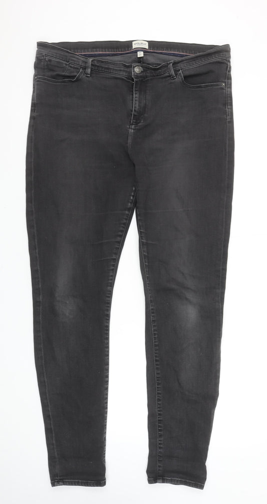 White Stuff Women's Black Skinny Jeans Size 18L Tall Stretch Denim