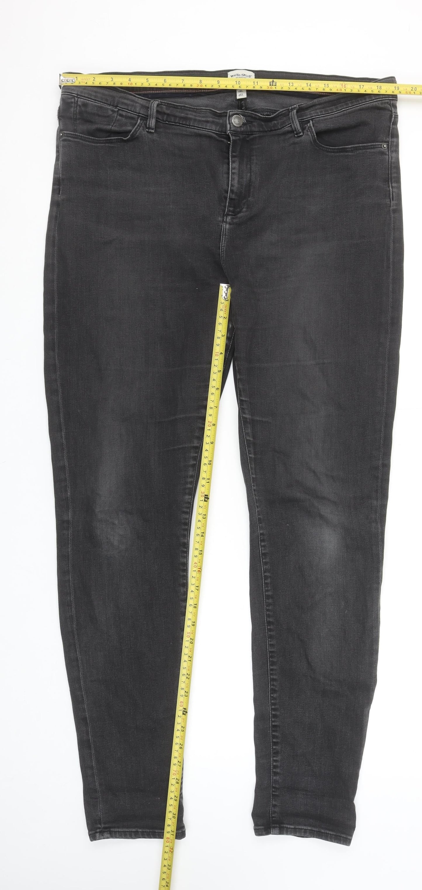 White Stuff Women's Black Skinny Jeans Size 18L Tall Stretch Denim