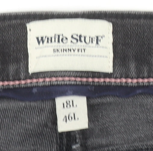 White Stuff Women's Black Skinny Jeans Size 18L Tall Stretch Denim