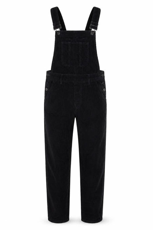 Tu Black Corduroy Dungaree Jumpsuit Women Size 8 Adjustable Straps