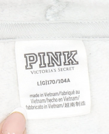 Victoria’s Secret PINK Women’s Grey Pullover Hoodie Size L Cotton Blend