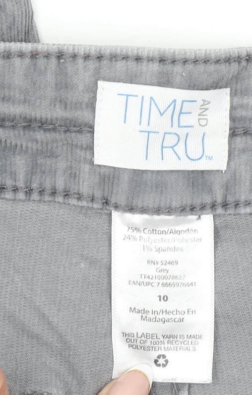 Time and Tru Women’s Grey Cargo Trousers Size 10 Cotton Blend