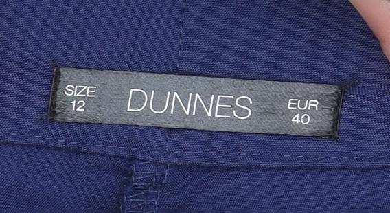 Dunnes Women Blue Size 12 Straight Leg Cotton Blend Trousers
