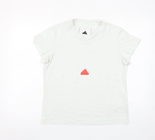 Adidas Women White Basic Short Sleeve T-Shirt Size M